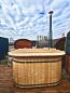 Preview: Hot Tub 200 x 170cm Kunststoff, mit inkl/ Holzofen, Holzdeckel, Edelstahlringe