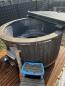 Preview: Hot Tub 200cm Fiberglass mit Holzofen und Luxusausstattung, Thermo Deckel,LED-beleuchtung, Inkl Holzofen