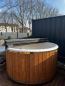 Preview: Hot Tub 180cm Fiberglass mit außen Holzofen inklusive und Luxusausstatung, Thermo deckel, LED Beleuchtung