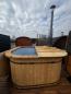 Preview: Hot Tub 200 x 170cm Kunststoff, mit inkl/ Holzofen, Holzdeckel, Edelstahlringe