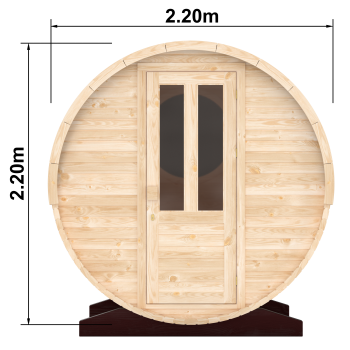 Fasssauna / Gartensauna / Banja / Round 4,0 m mit Balkon und Vorraum